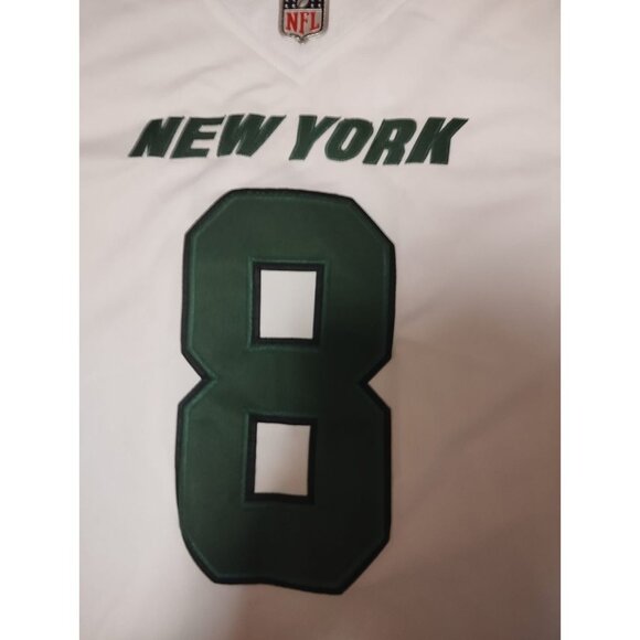 Nike Men's XL Aaron Rodgers NY Jets Jersey White #8 On Field Stitched - Picture 5 of 7
